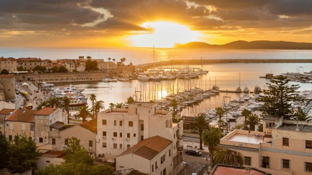 Alghero, town in the North-West of Sardinia Panorama