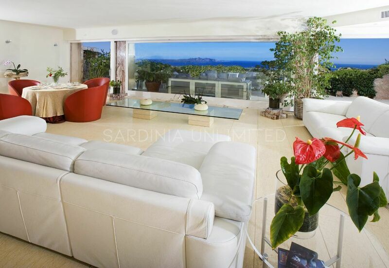 Villa Ephelia: luxury villa in Porto Cervo with sea view from living room