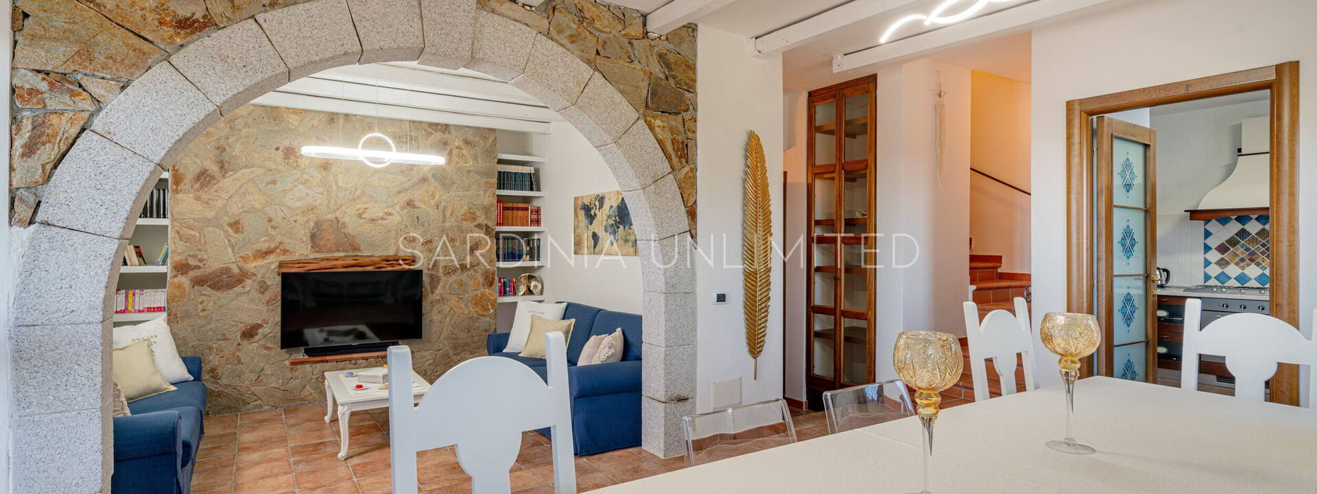 Villa i Venti di Molara: Salle à manger, Salon