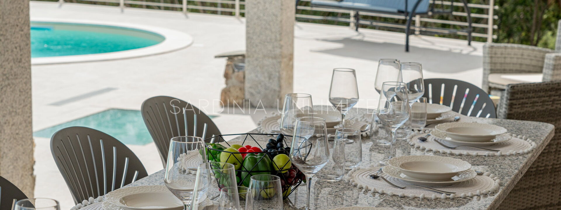 Villa i Venti di Molara: Balcon / Terrasse / Patio, Salle à manger